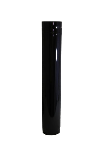 Gloss Black Vitreous Enamel 150mm Diameter Adjustable Pipe 900 1600mm